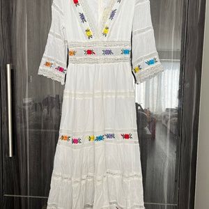 Embroidered Long Sleeve Dress